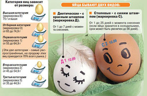Что означают категории куриного яйца